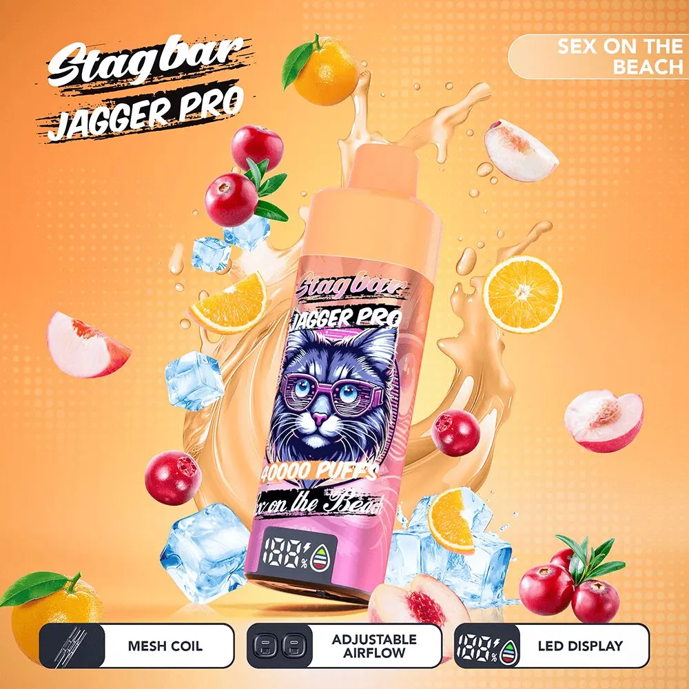 Stagbar Jagger Pro 40000 Caladas – Vaper Desechable Recargable con Flujo de Aire Ajustable y Pantalla LED - Imagen 15