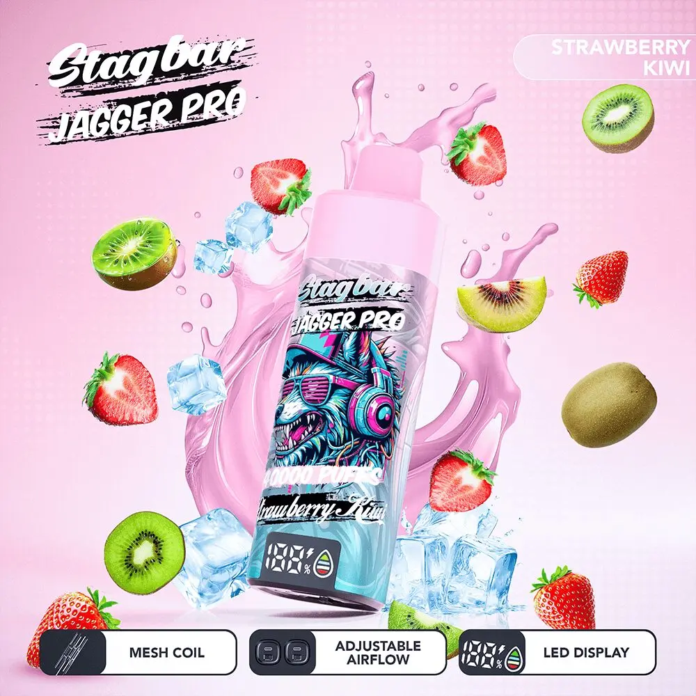 Stagbar Jagger Pro 40000 Caladas – Vaper Desechable Recargable con Flujo de Aire Ajustable y Pantalla LED - Imagen 17