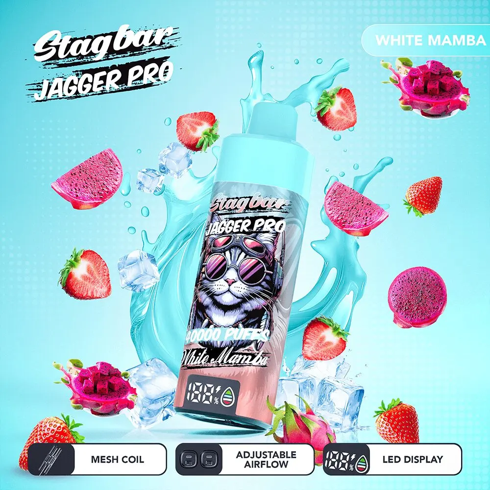 Stagbar Jagger Pro 40000 Caladas – Vaper Desechable Recargable con Flujo de Aire Ajustable y Pantalla LED - Imagen 21