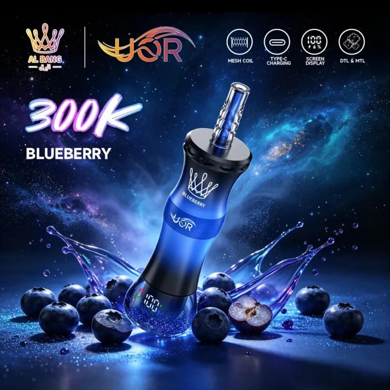 Vaper desechable UOR × Bang AL Bang 300K sabor Blueberry