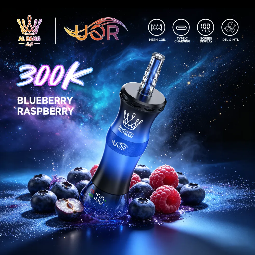Vaper desechable UOR × Bang AL Bang 300K sabor Blueberry Raspberry