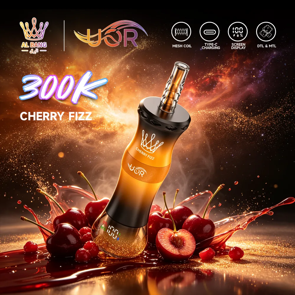 Vaper desechable UOR × Bang AL Bang 300K sabor Cherry Fizz