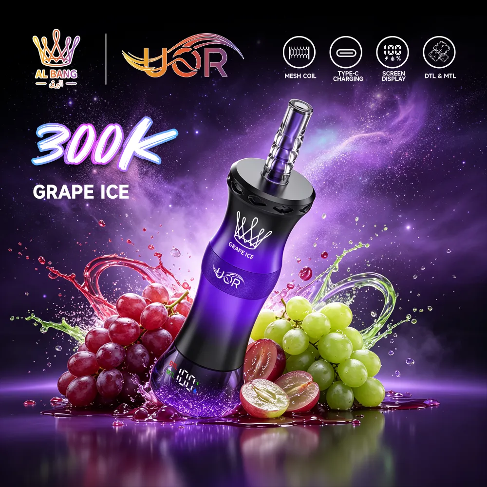 Vaper desechable UOR × Bang AL Bang 300K sabor Grape Ice