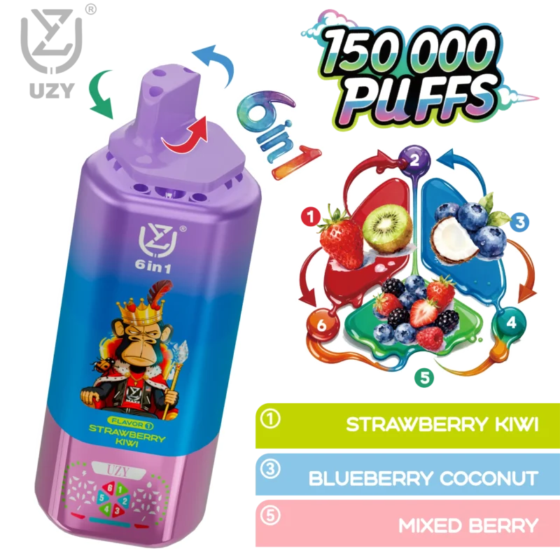 Vapemaison UZY 6 en 1 150K - sabores Strawberry Kiwi y Blueberry Coconut