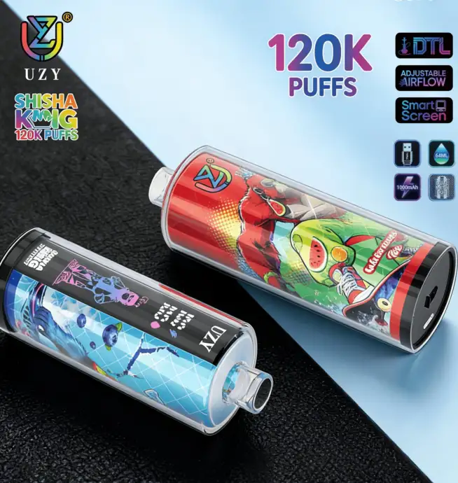 UZY Shisha Hookah King 120000 Puffs – Vaper Desechable DTL con Pantalla Inteligente