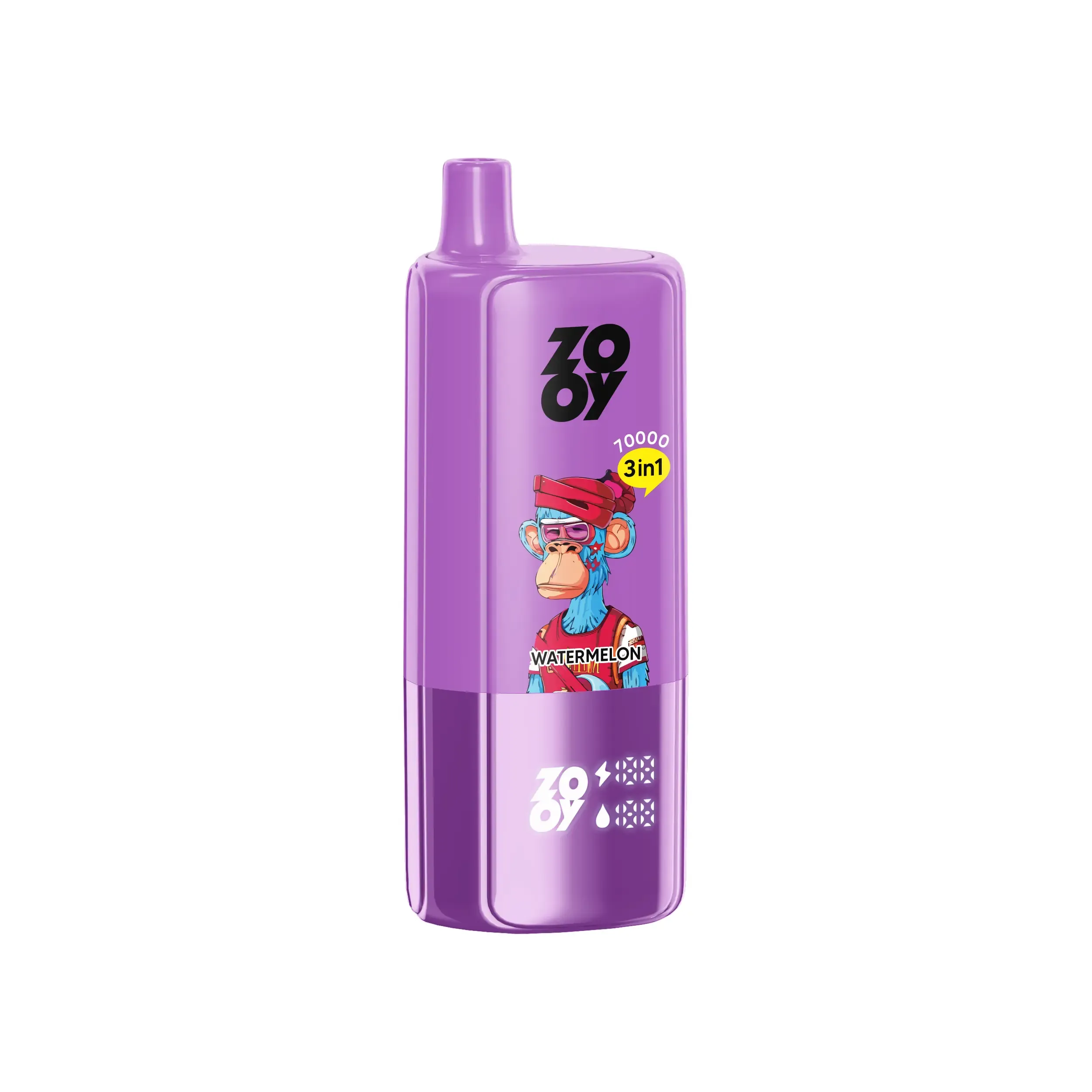 Vaper desechable ZOOY Triple 70000 3-en-1 con sabores: Strawberry Kiwi, Watermelon Ice y Red Bull