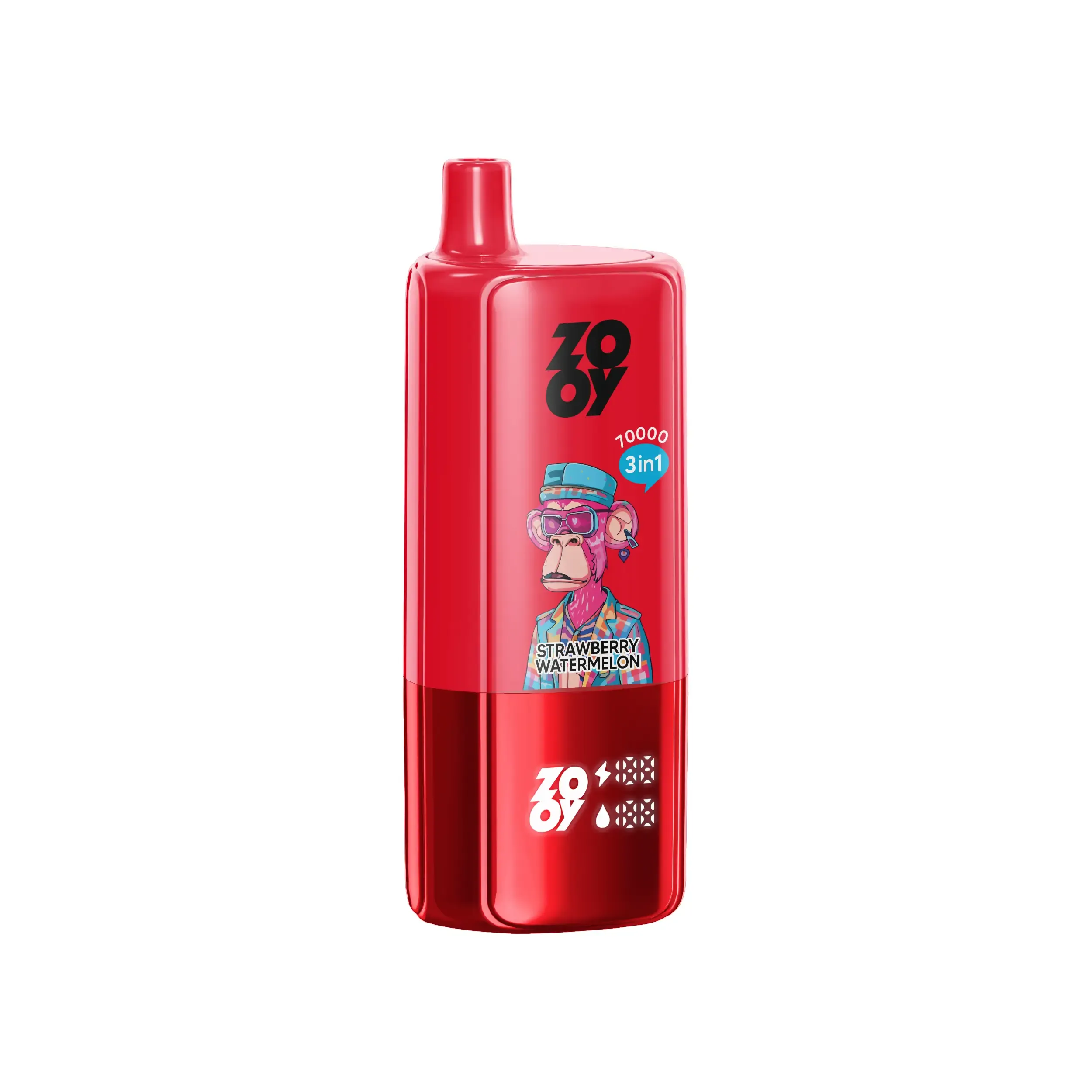 Vaper desechable ZOOY Triple 70000 3-en-1 con sabores: Strawberry Watermelon, Blueberry Ice y Love 666