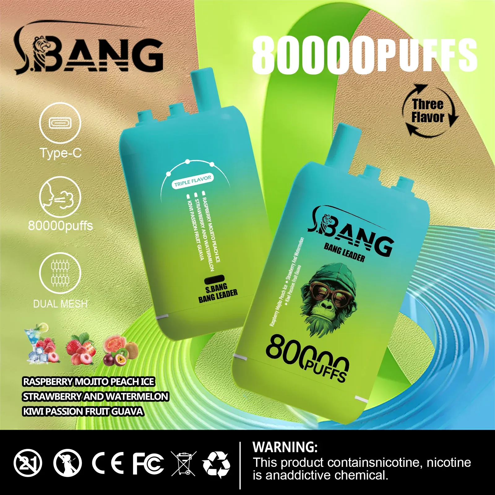 Bang Leader 80000 Caladas | Vaper Desechable Recargable 3 en 1 (78 ml) - Imagen 12