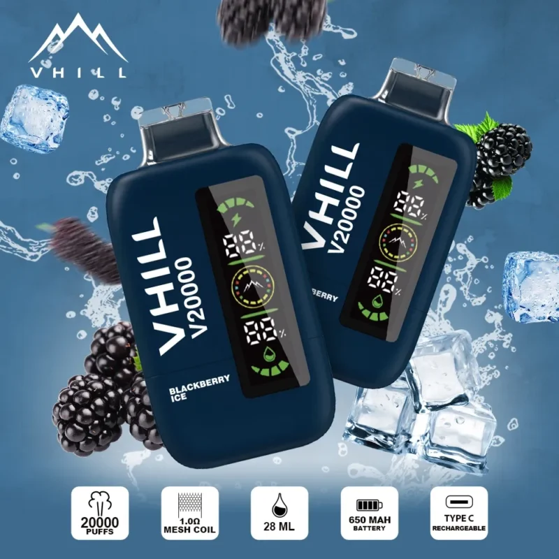 Vaper desechable VHILL 20K sabor Blackberry Ice