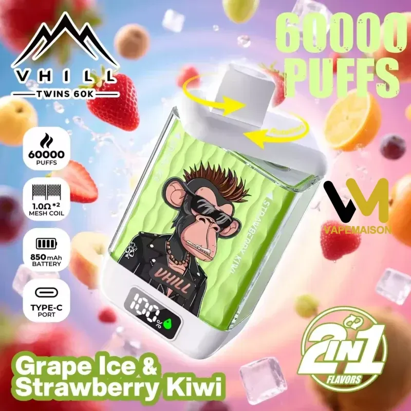 Vaper Desechable VHILL TWINs 60K | 60.000 Caladas Doble Sabor 2 en 1 - Imagen 6