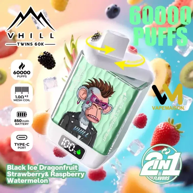 Vaper Desechable VHILL TWINs 60K | 60.000 Caladas Doble Sabor 2 en 1 - Imagen 7