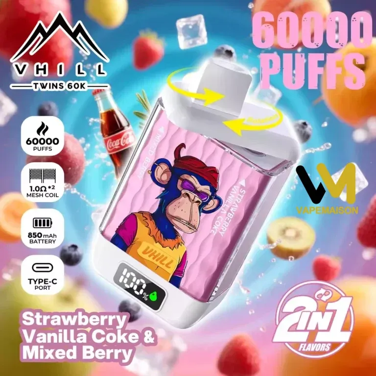 Vaper Desechable VHILL TWINs 60K | 60.000 Caladas Doble Sabor 2 en 1 - Imagen 10