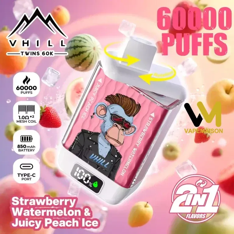 Vaper Desechable VHILL TWINs 60K | 60.000 Caladas Doble Sabor 2 en 1 - Imagen 11