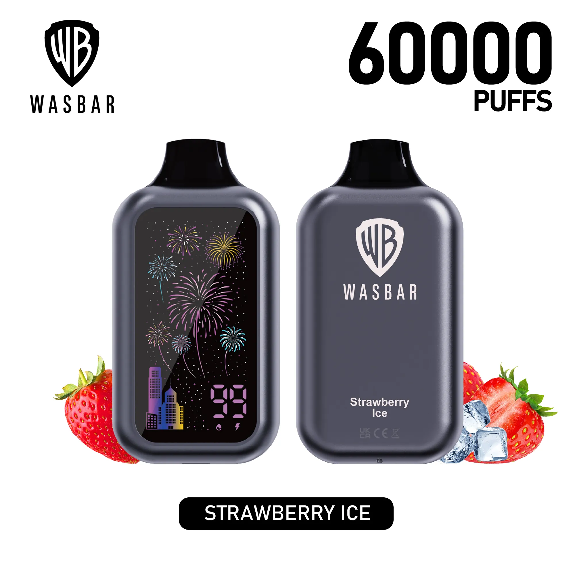 Vaper desechable Wasbar 60000 sabor Strawberry Ice