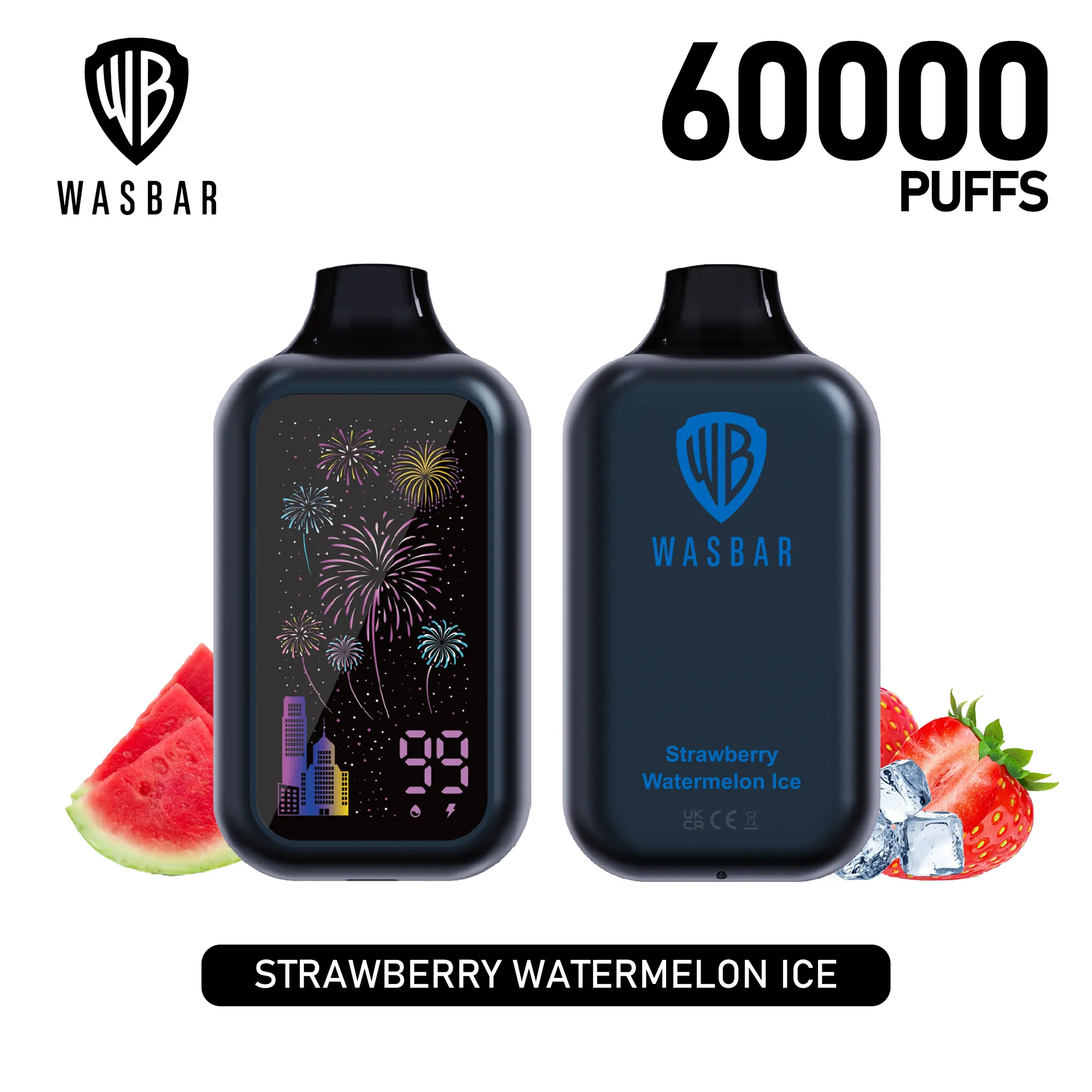 Vaper desechable Wasbar 60000 sabor Strawberry Watermelon Ice