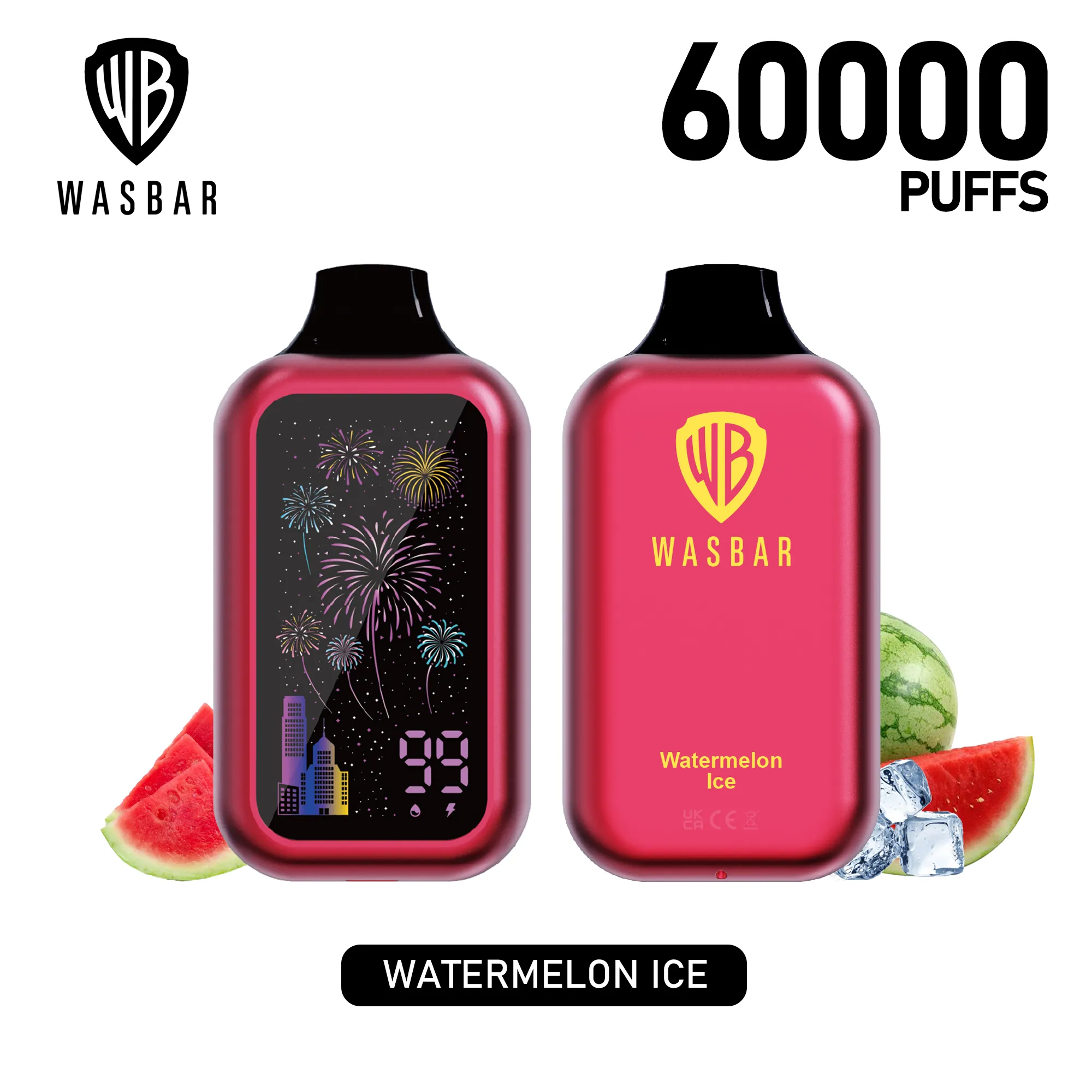 Vaper desechable Wasbar 60000 sabor Watermelon Ice