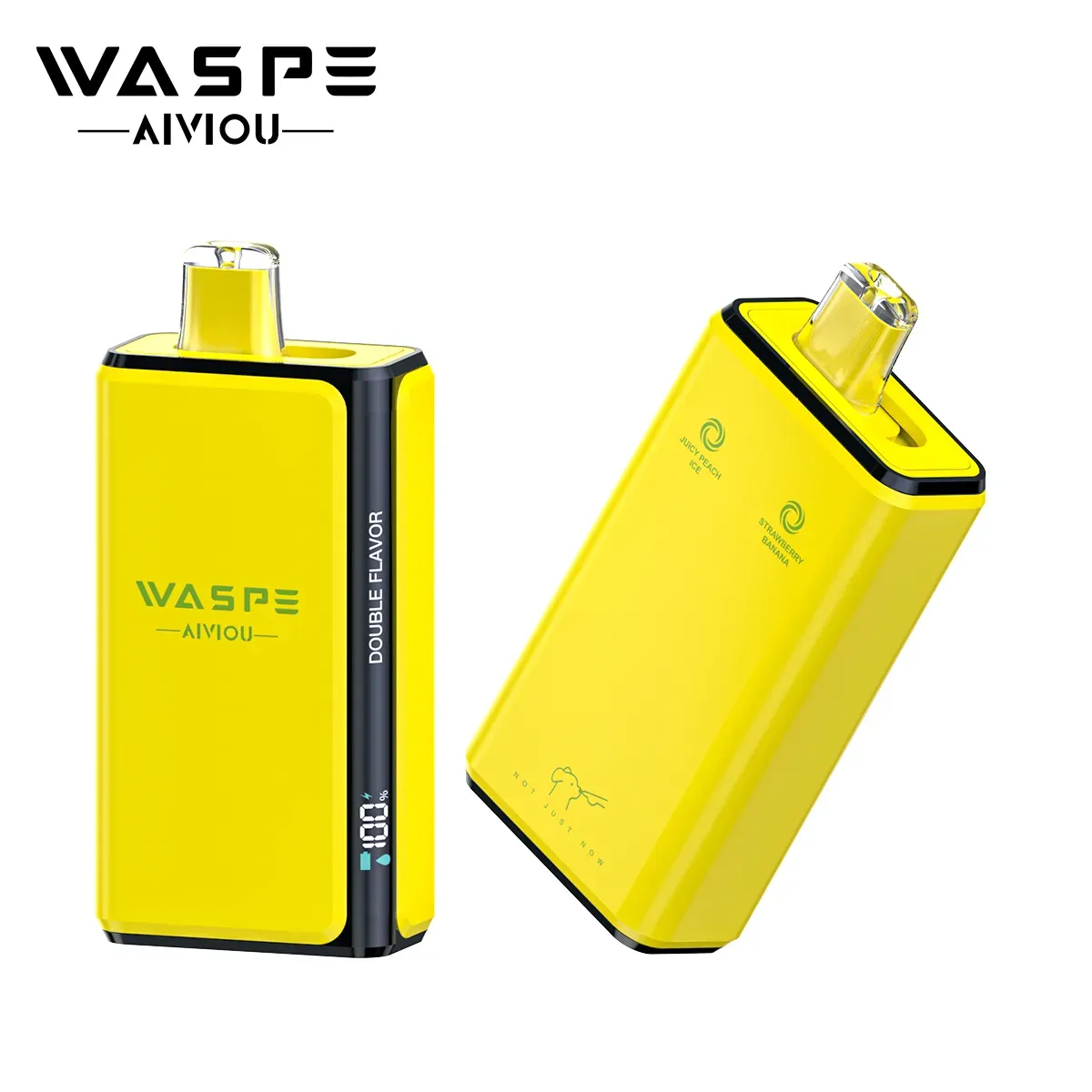 WASPE Double Flavor 100K Pro 2 en 1 - doble sabor Strawberry Banana y Juicy Peach Ice