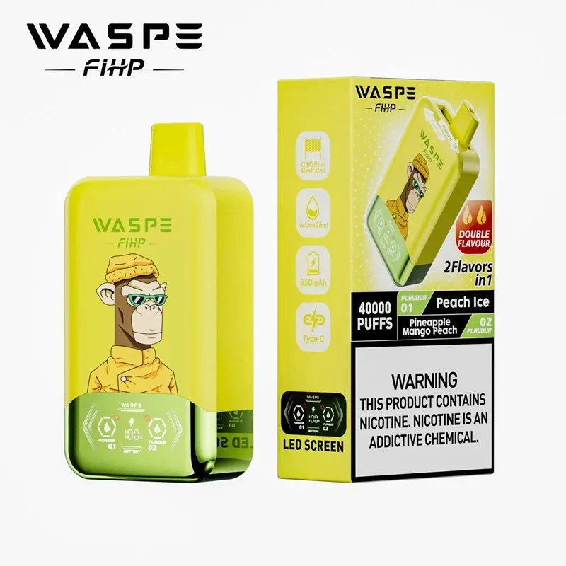 WASPE Crystal 40000 – sabor Peach Ice Pineapple Mango