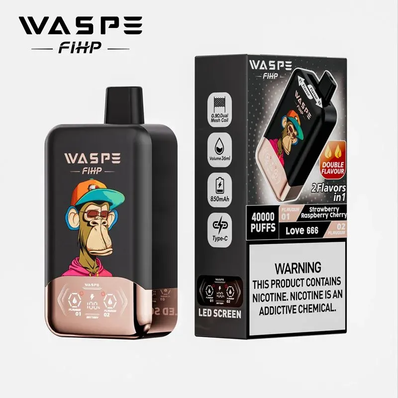 WASPE Crystal 40000 – sabor Strawberry Raspberry Cherry y Love 666