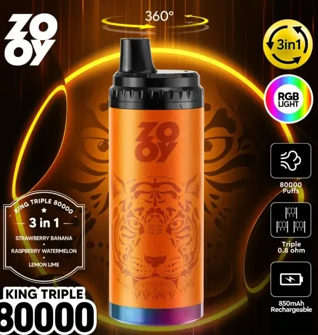 ZOOY King Triple 80000 Caladas | Vaper Desechable 3 en 1 Recargable - Imagen 6