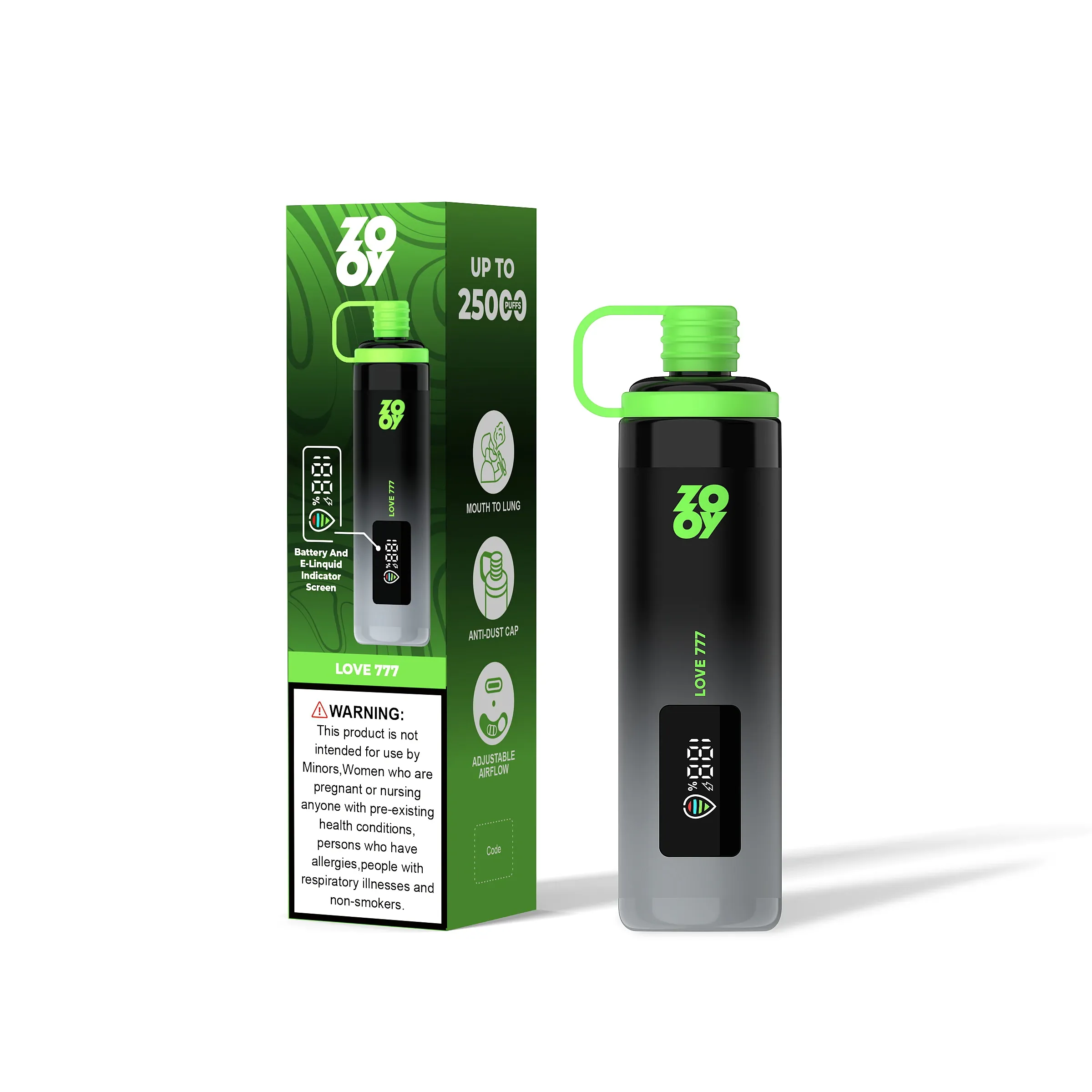 Vaper desechable ZOOY SHISHA 25K sabor love 777