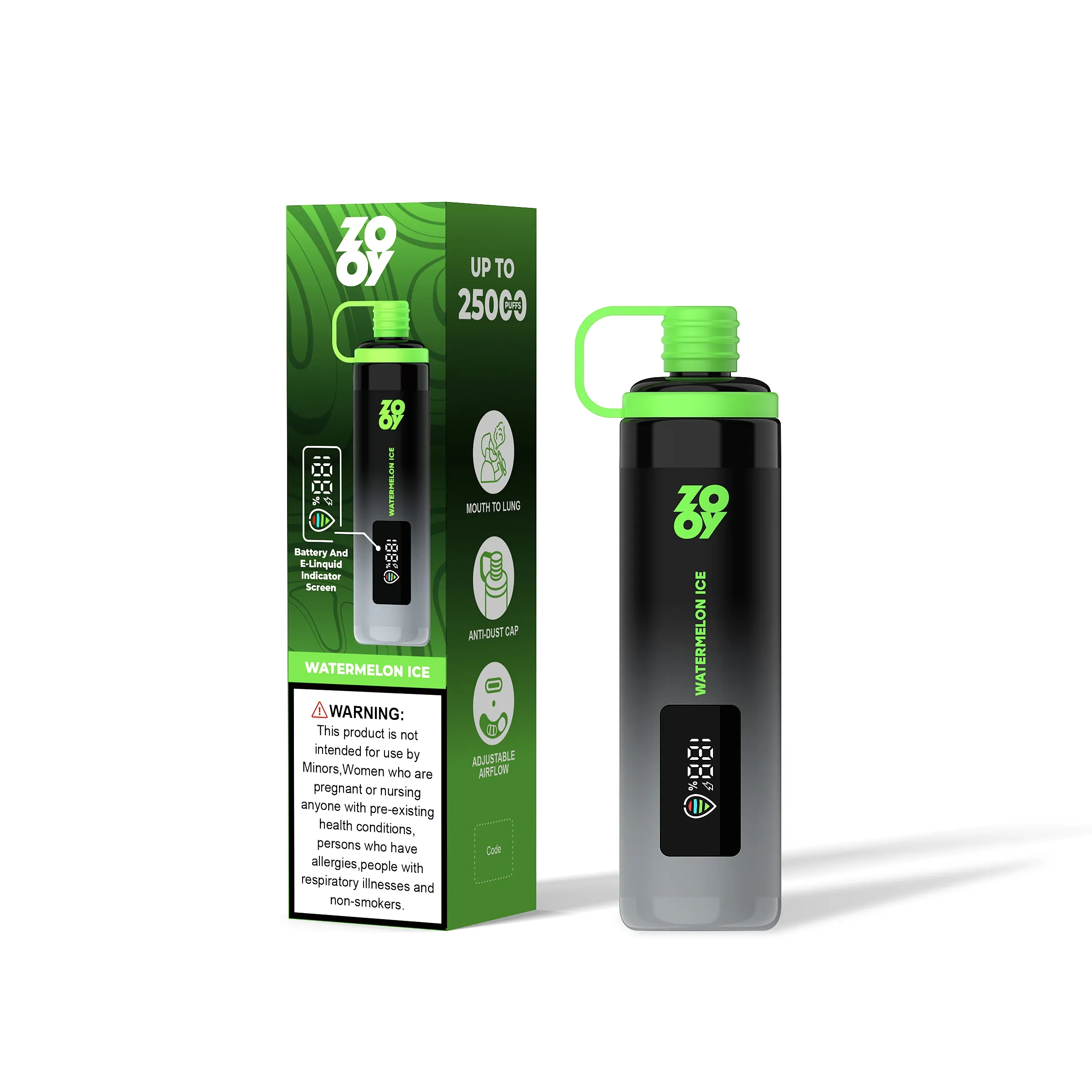 Vaper desechable ZOOY SHISHA 25K sabor Watermelon ice