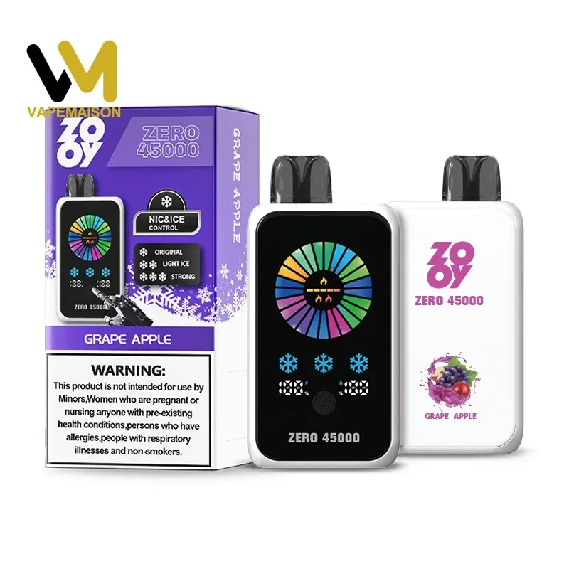 ZOOY ZERO 45000 Caladas – Vaper Desechable Recargable con Pantalla LED y Control NIC&ICE