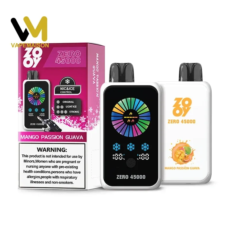 ZOOY ZERO 45000 Caladas – Vaper Desechable Recargable con Pantalla LED y Control NIC&ICE - Imagen 7