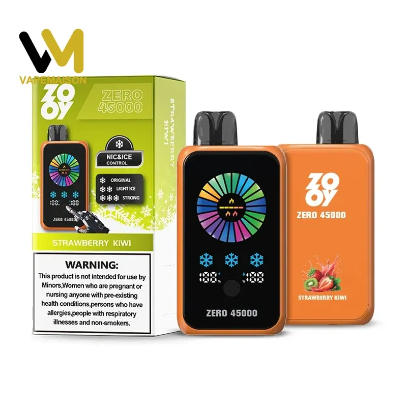 ZOOY ZERO 45000 Caladas – Vaper Desechable Recargable con Pantalla LED y Control NIC&ICE - Imagen 8