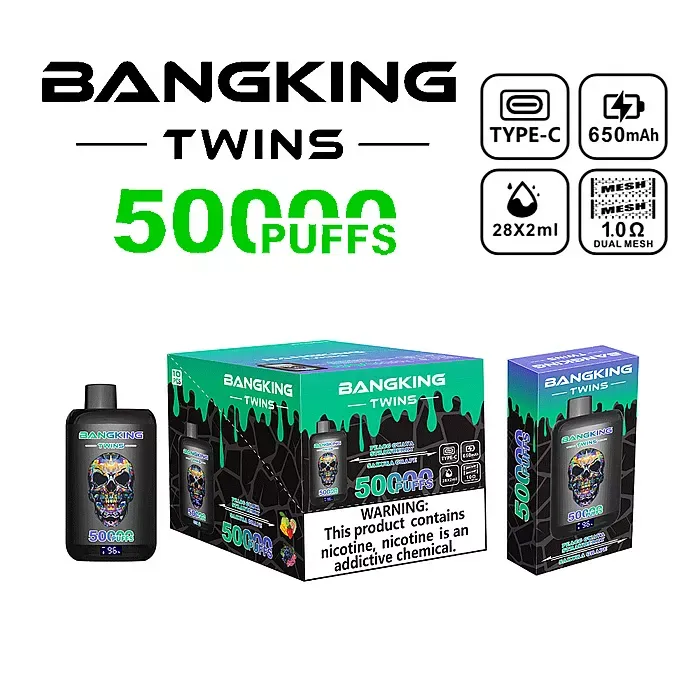 Bang King Twins 50K - doble sabor Peach Guava Strawberry y Sakura Grape