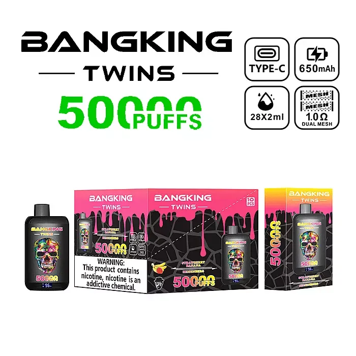 Bang King Twins 50K - doble sabor Strawberry Banana y Heisenberg