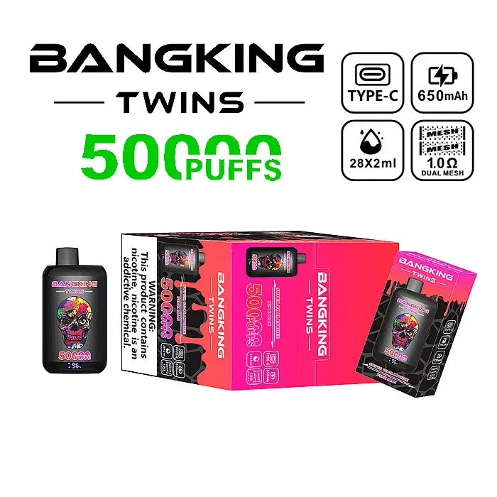 Bang King Twins 50K - doble sabor Super Cool Lychee y Pink Man