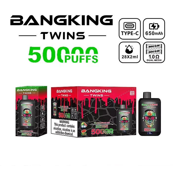 Bang King Twins 50K - doble sabor Watermelon Ice y Watermelon Hubba Bubba