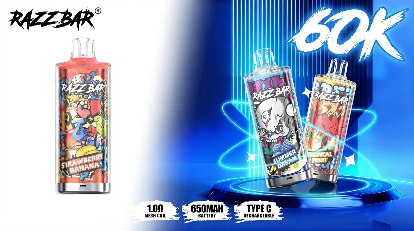 Razz Bar 60K Strawberry Banana disposable vape for sale